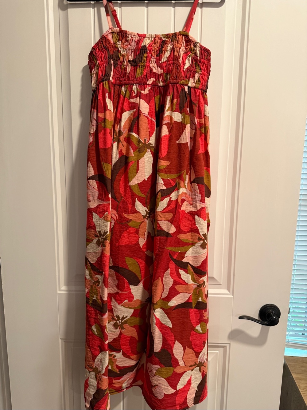 a new day Red Floral Smocked Maxi Dress